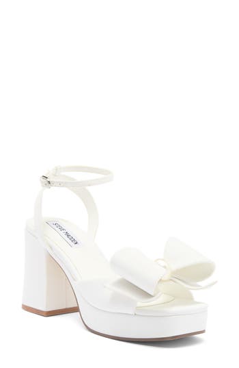 Steve Madden Aerin Bow Platform Sandal In White