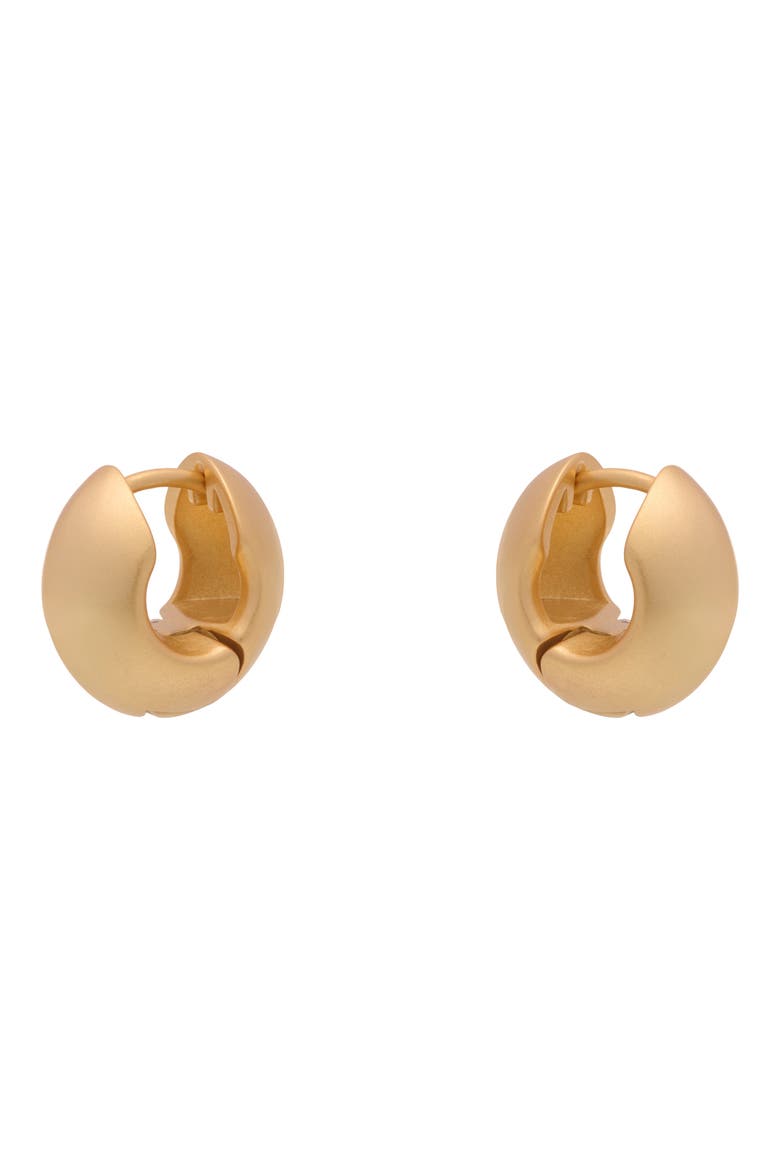 Posie Polished Contour Hinged Huggie Earrings, Alternate, color, GOLD TONE