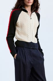 MANGO Alexia Braided Knit Zip Jacket