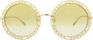 Gucci 53mm Round Chain Link Sunglasses