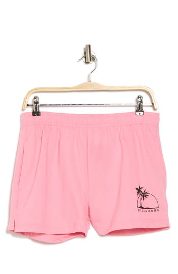 Shop Billabong Wave Runner Fleece Shorts In Bright Pink