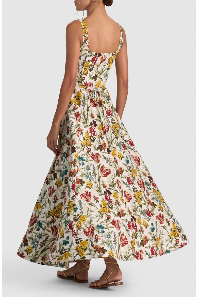 Polly Floral Linen Blend Maxi Dress, Alternate, color, DESERT SPRIGS VANILLA