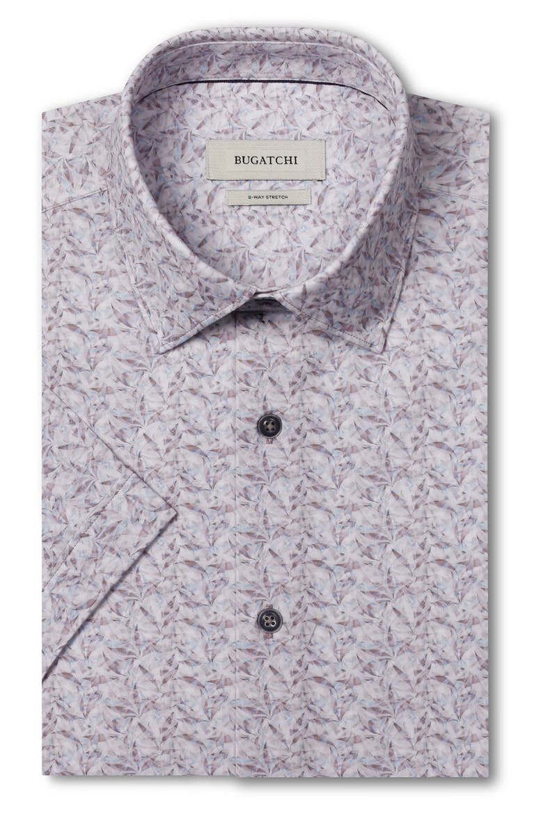 Miles OoohCotton® Leaf Print Short Sleeve Button-Up Shirt, Alternate, color, DUSTY PINK