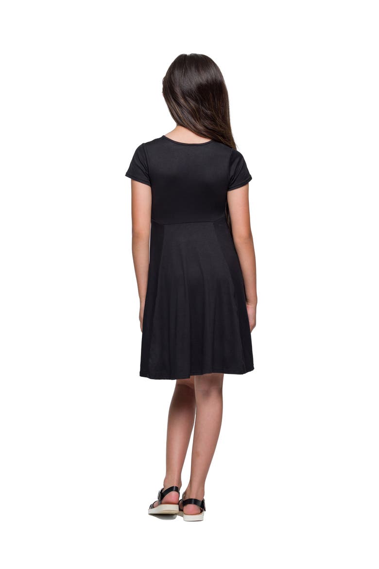 Flowy Short Sleeve Dress, Alternate, color, Black