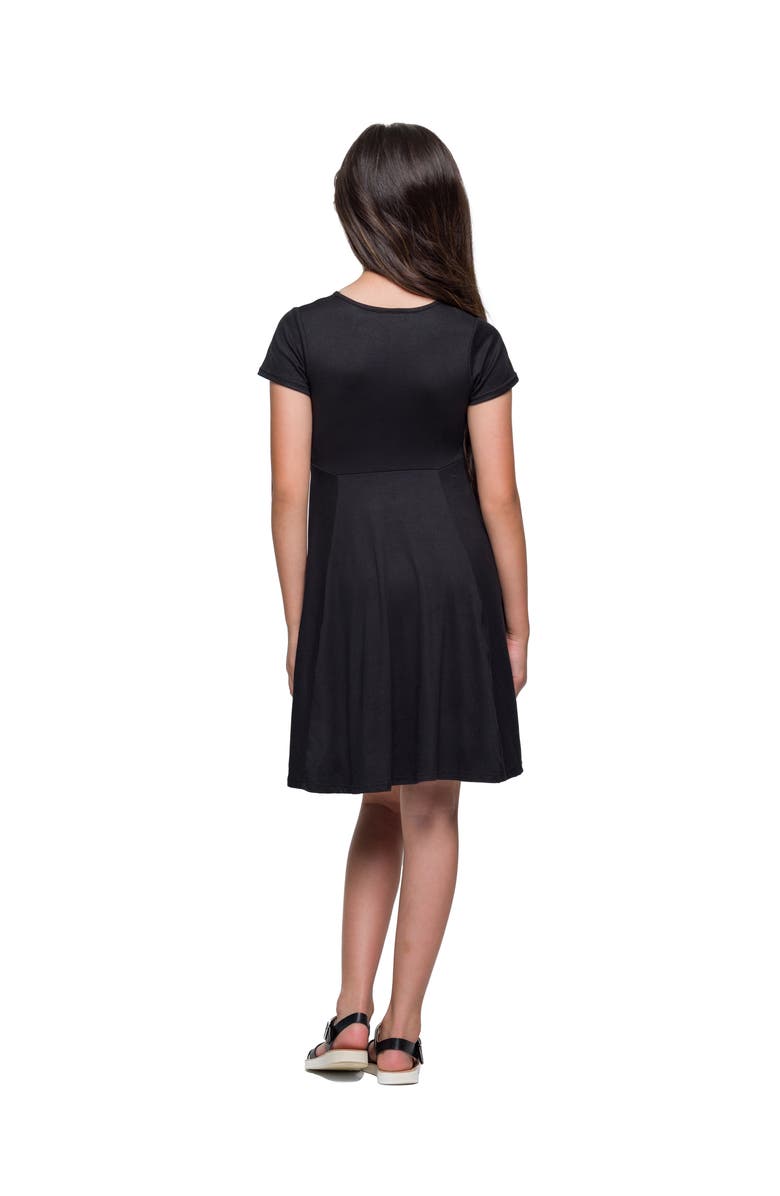 24sevenKid Flowy Short Sleeve Dress, Alternate, color, Black