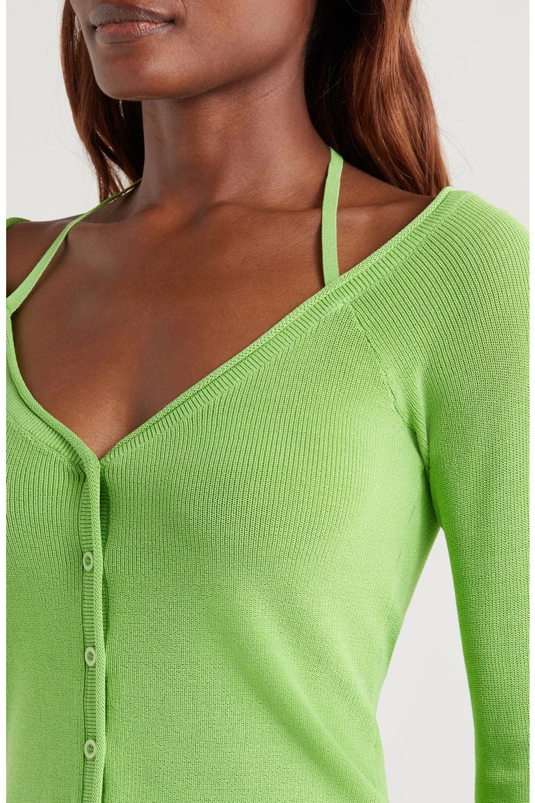 Rib Off the Shoulder Top, Alternate, color, LIME