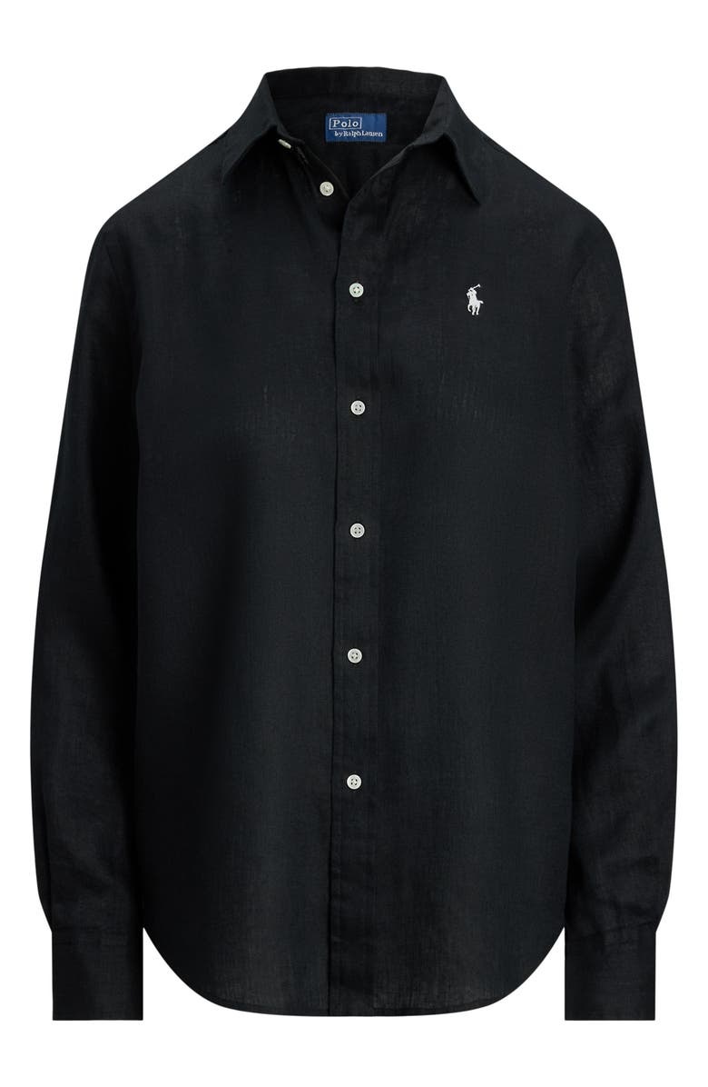 Polo Ralph Lauren Classic Fit Linen Button-Up Shirt, Alternate, color, Polo Black