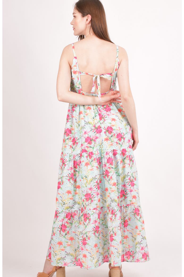 Caty Floral Tiered Maxi Dress, Alternate, color, Light Blue