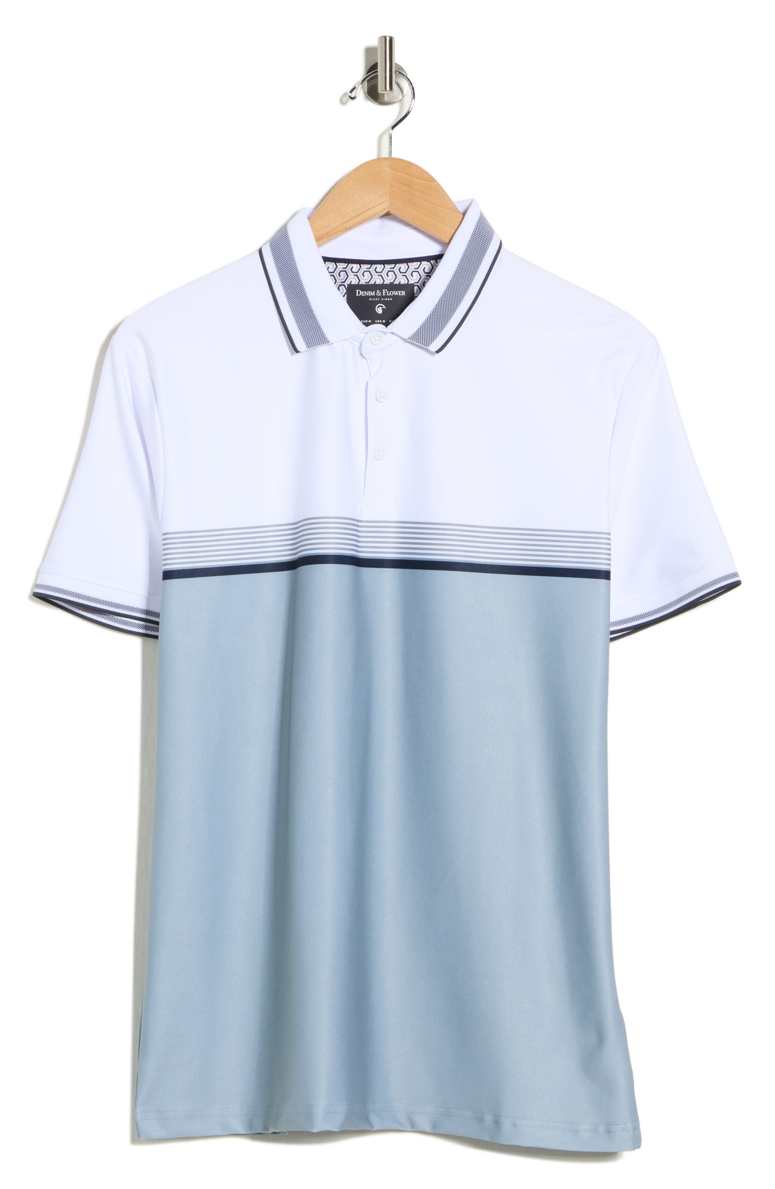 DENIM AND FLOWER Colorblock Polo