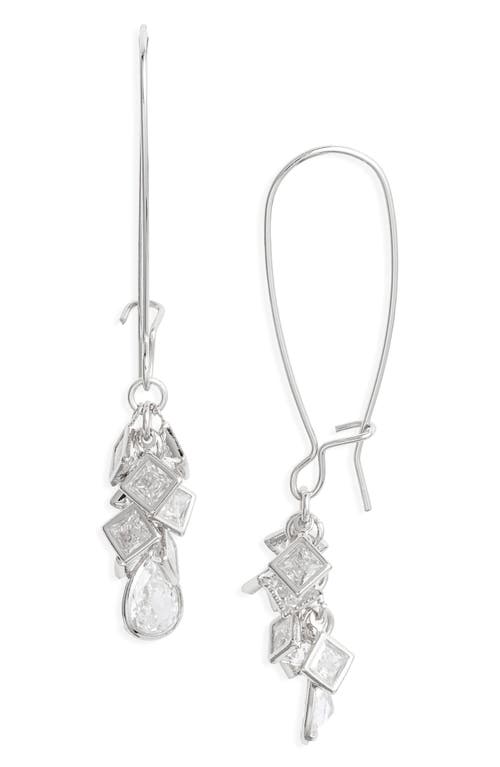 Nordstrom Shaky Cubic Zirconia Cluster Drop Earrings In Silver