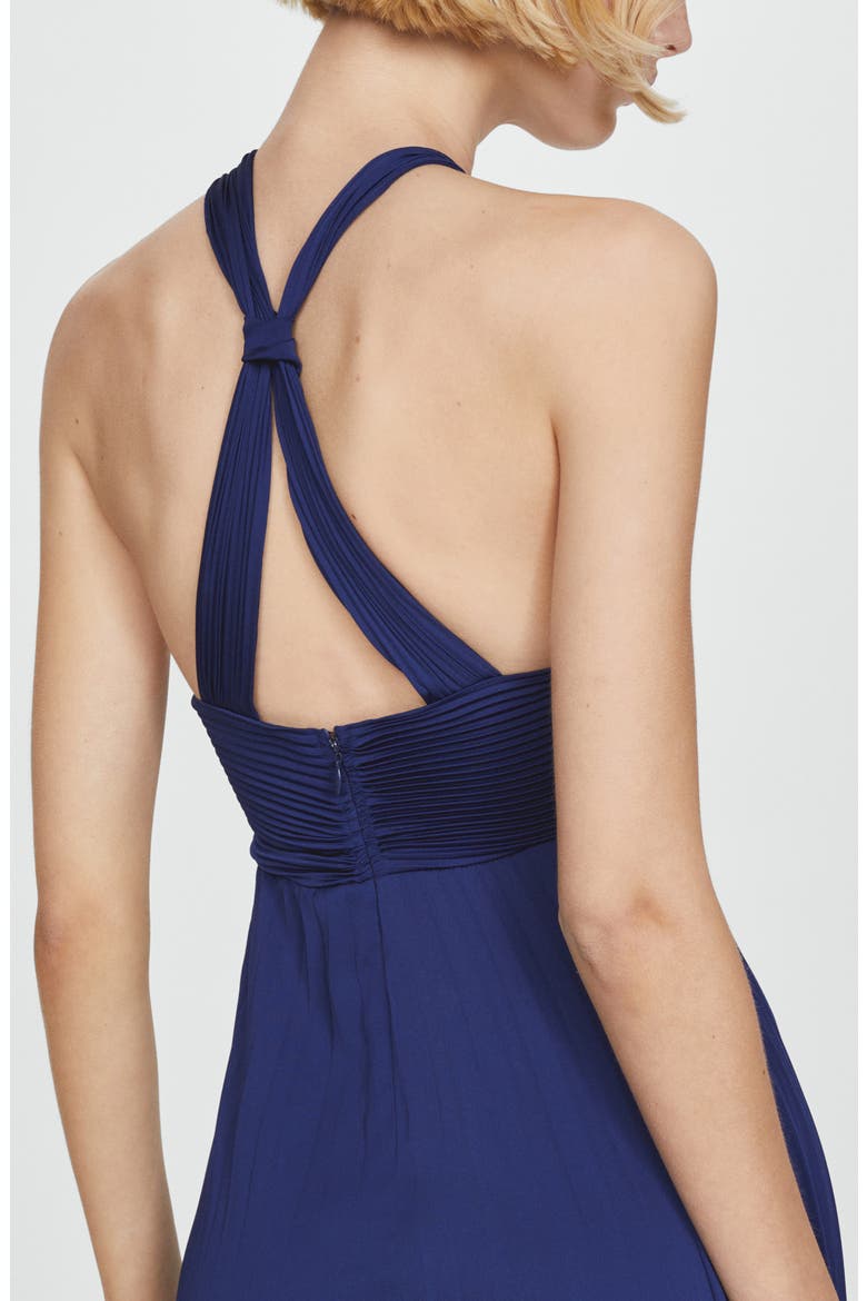Pleated Sleeveless Maxi Dress, Alternate, color, DARK BLUE