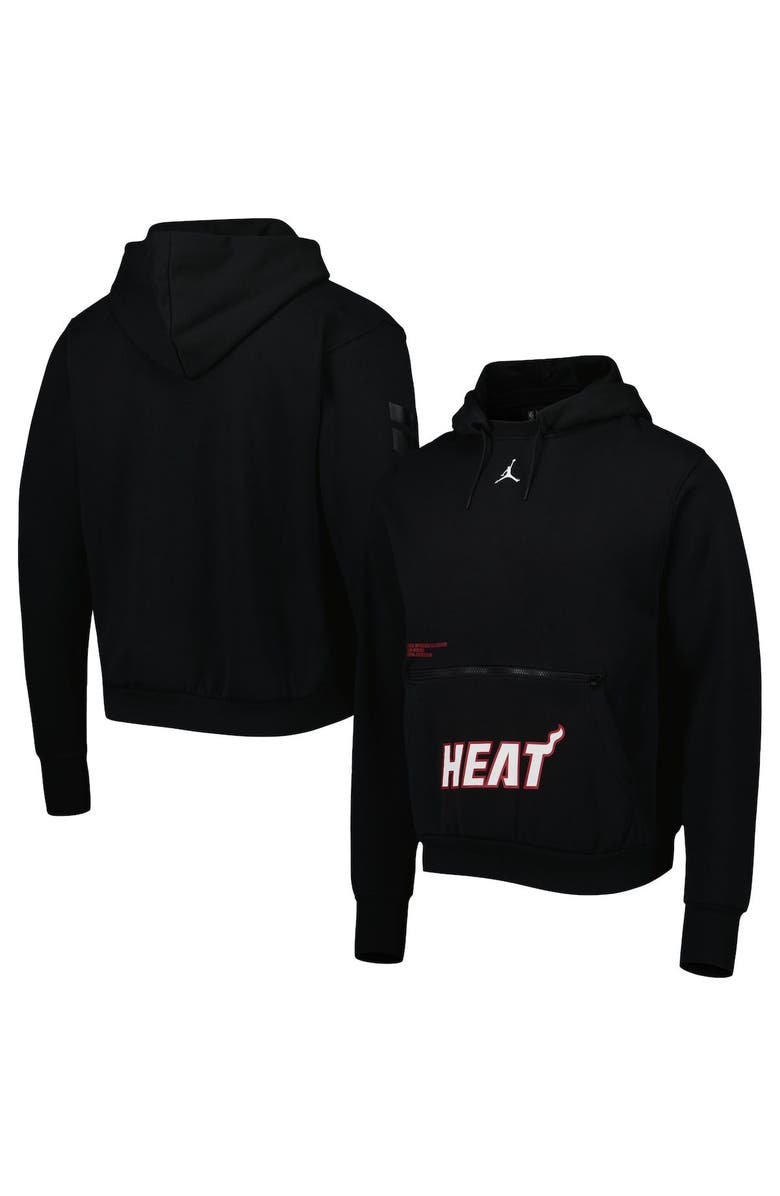 Jordan Brand Men's Jordan Brand Black Miami Heat Courtside Statement Edition Pullover Hoodie, Alternate, color,