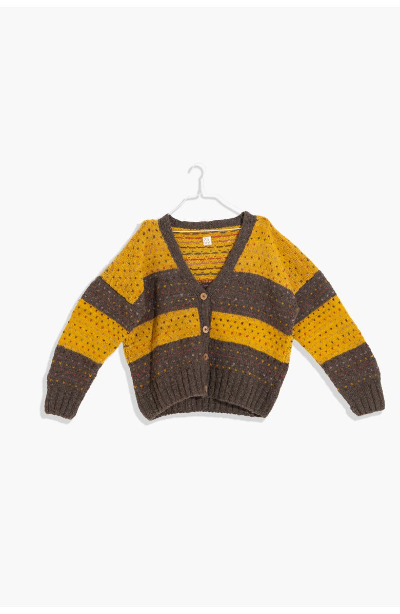 World of Crow Ochre/grey Striped Sweater, Main, color, 