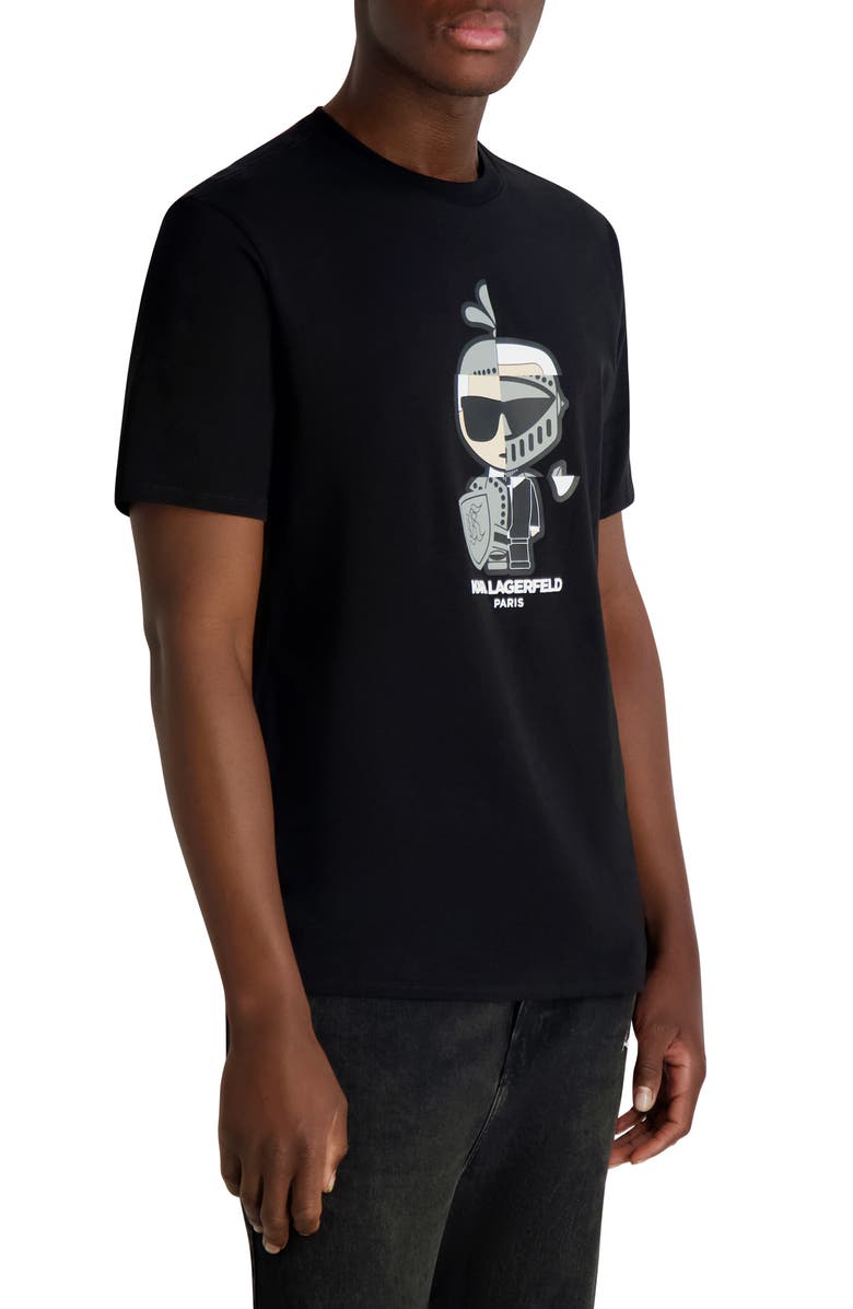 KARL LAGERFELD PARIS Split Personality Karl Graphic T-Shirt, Alternate, color, Black