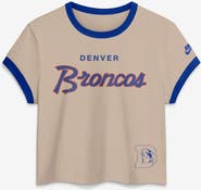 Nike Women's Nike Cream Denver Broncos Rewind Ringer Mod Cropped T-Shirt
