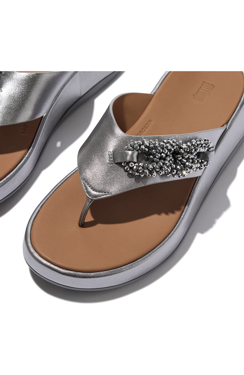 FitFlop F-Mode Beaded Chain Platform Sandal, Alternate, color, Silvereen