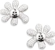 Collina Strada Happy Blossom Crystal Pavé Mismatched Stud Earrings