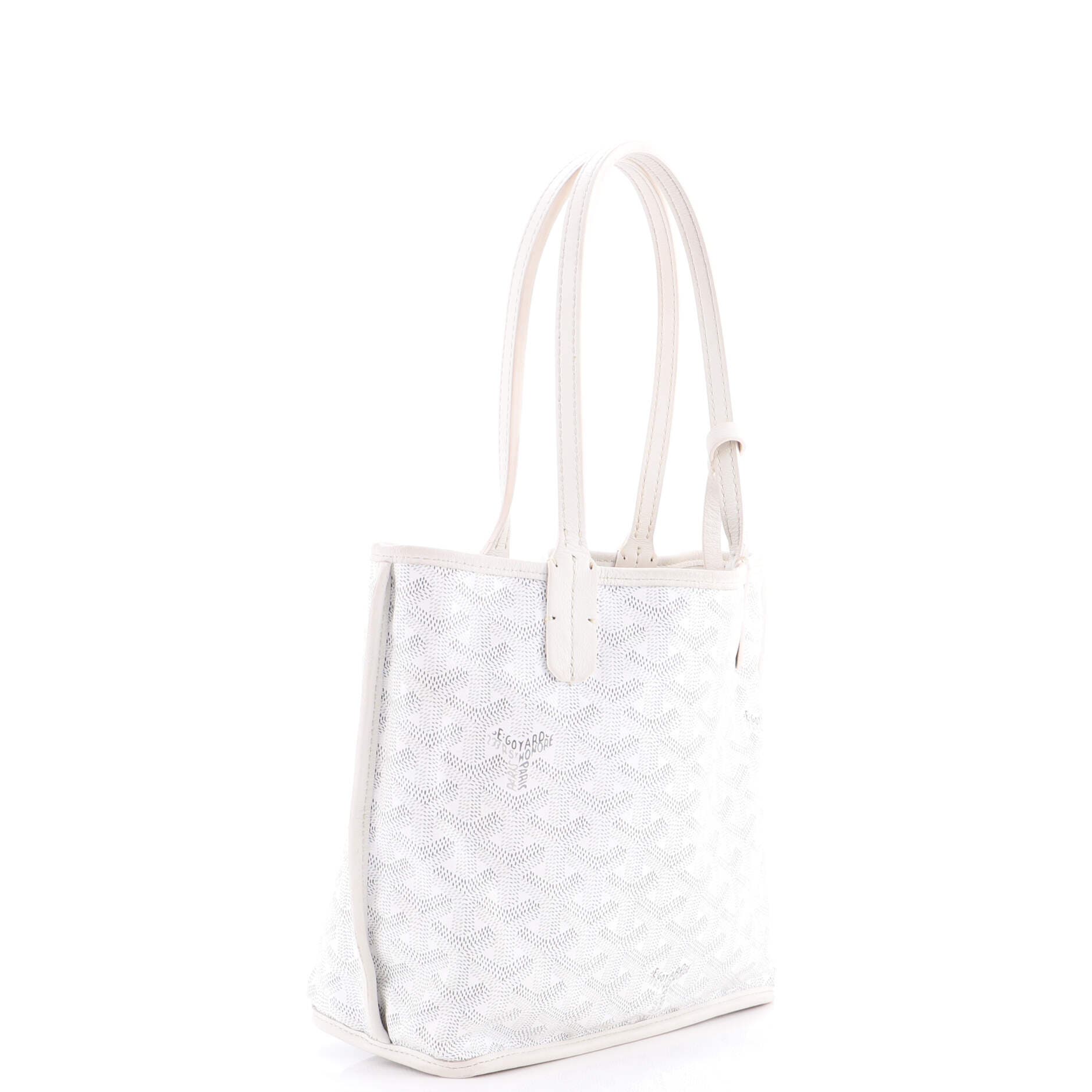 Anjou Reversible Tote Coated Canvas Mini, Alternate, color, White