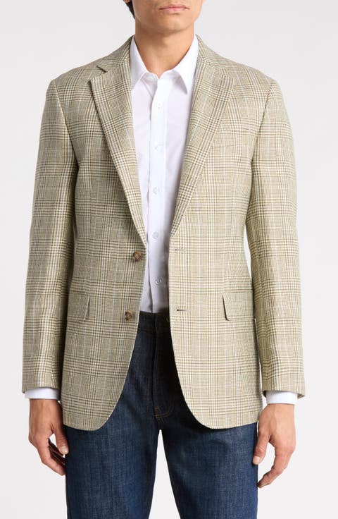 Linen & Wool Blend Two-Button Sport Coat