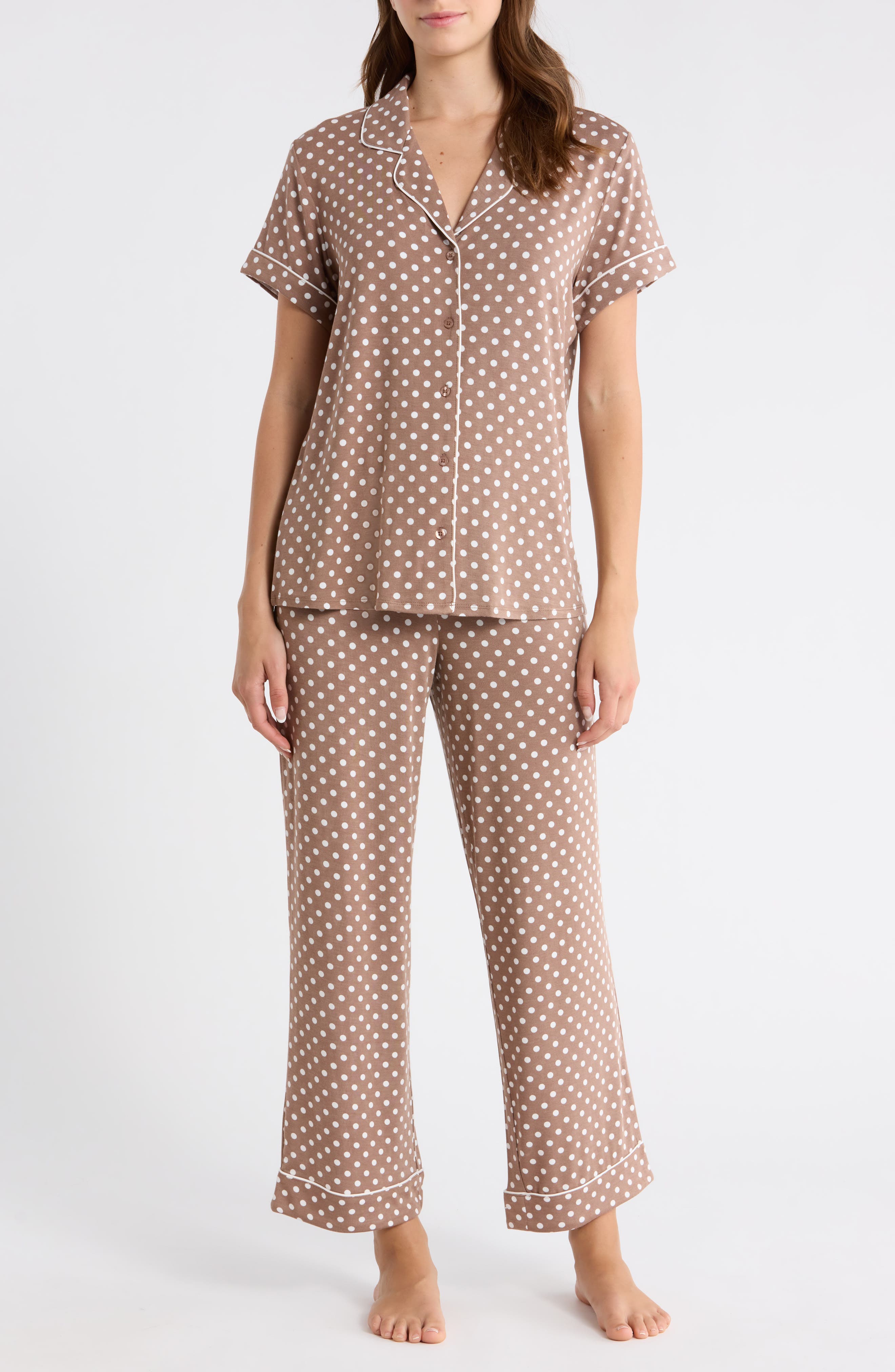 BROWN- IVORY EVEN DENSE DOT