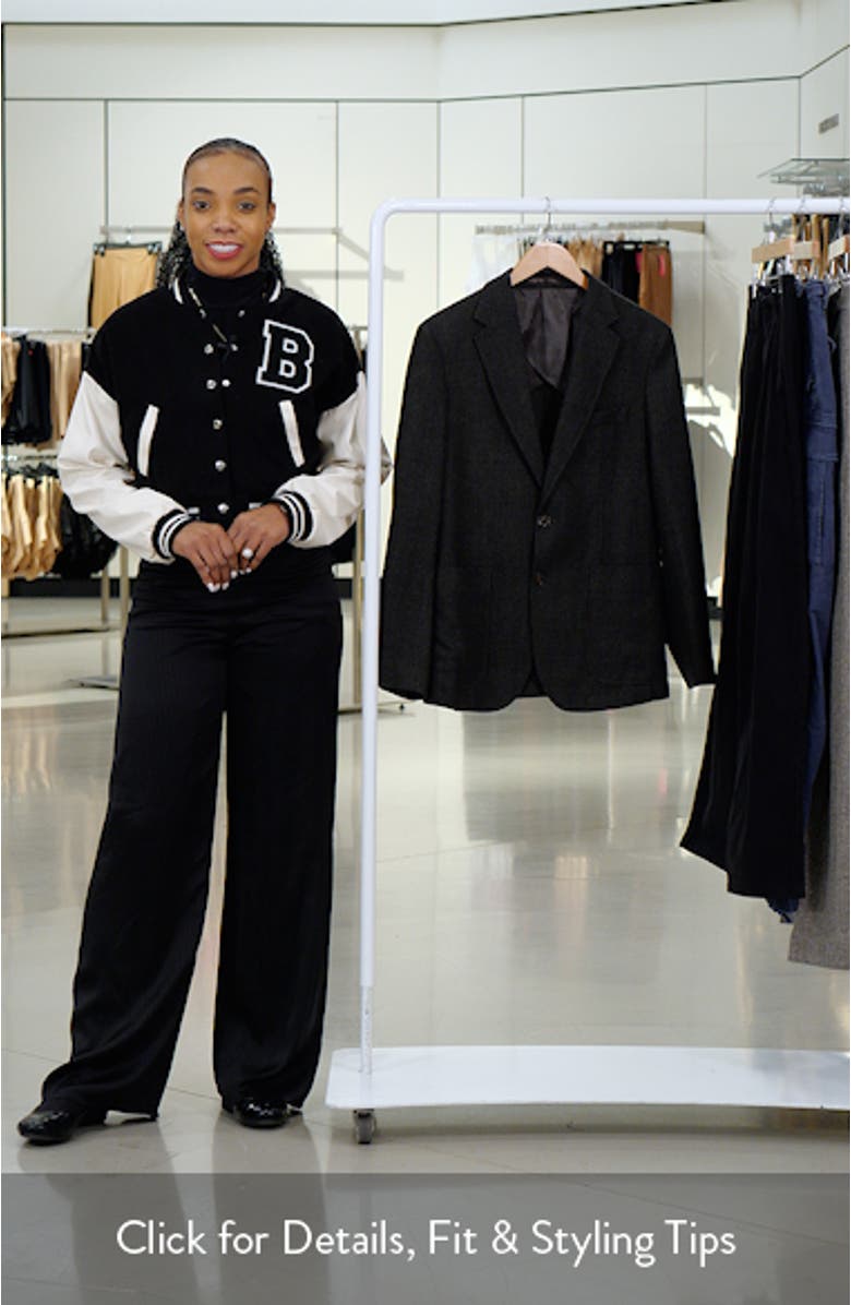 Slim Fit Plaid Wool Blend Blazer, sales video thumbnail