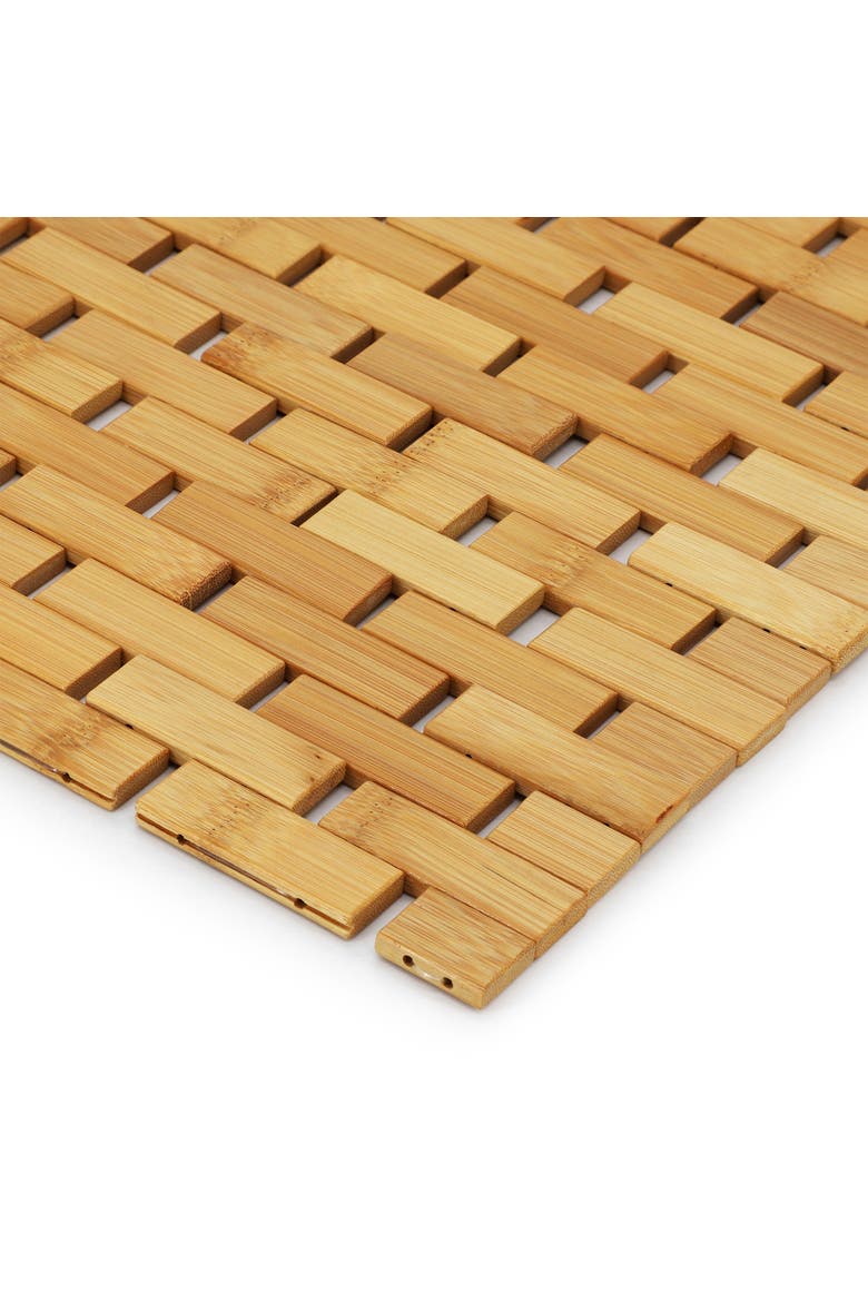 Wood 16.25 x 24.5 Inch Rectangle Bathroom Mat, Alternate, color, Bamboo
