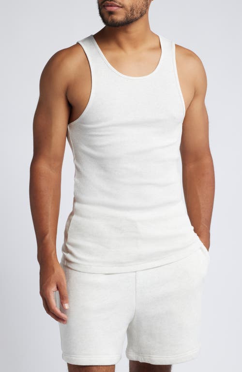 Elwood Malibu Cotton Rib Tank in Vintage Snow Heather 