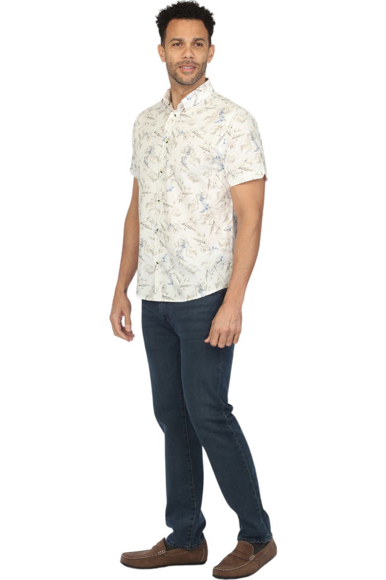 Blooms Print Short Sleeve Shirt, Alternate, color, White