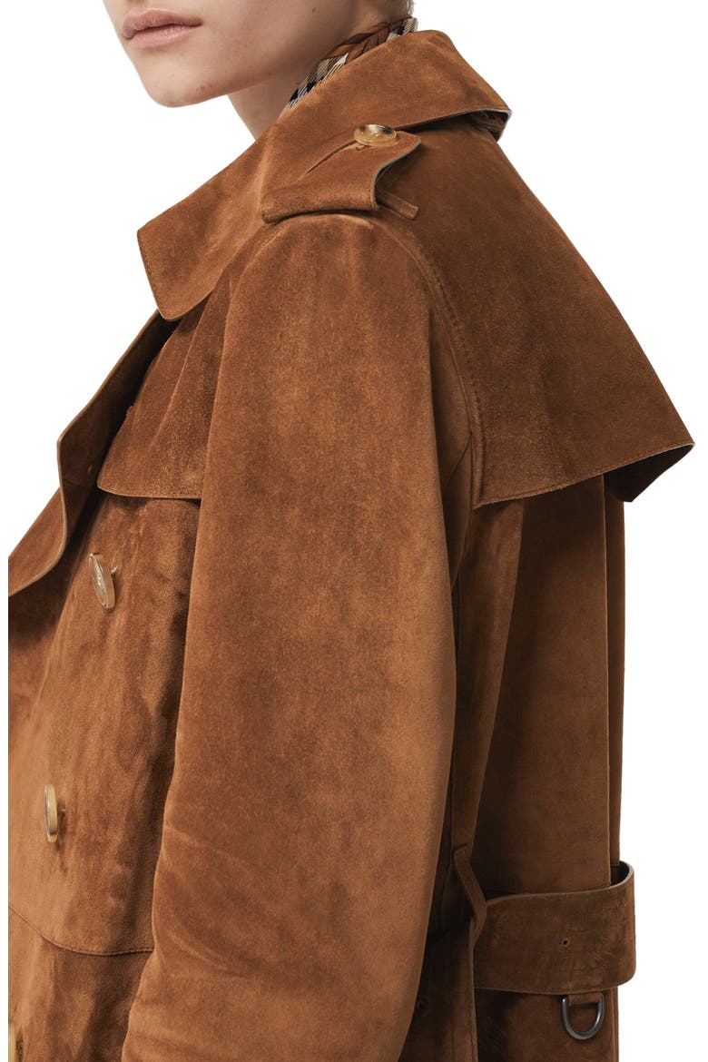 Haddington Suede Trench Coat, Alternate, color, SEPIA BROWN