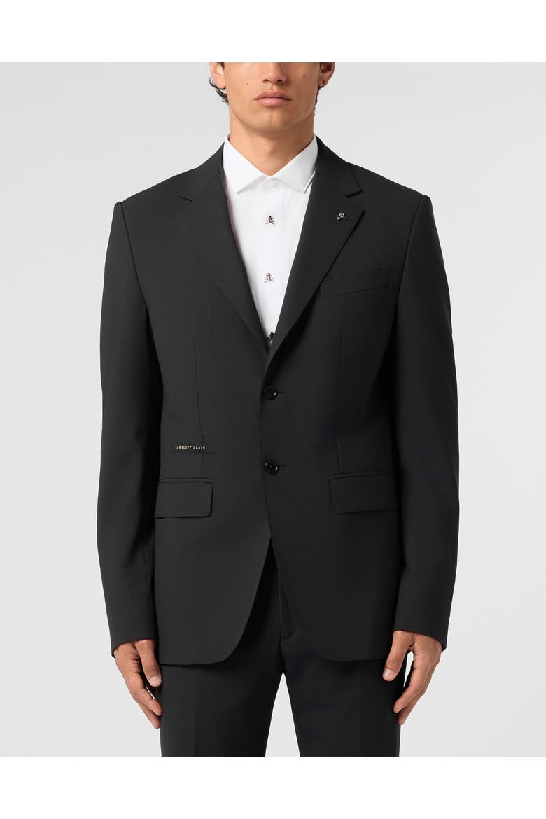 Regular Fit Blazer Rever 2 Bottoni Men, Main, color, black