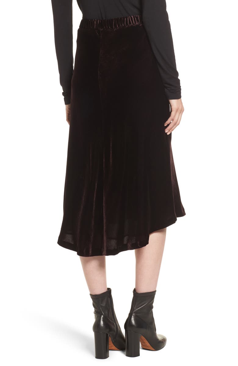 Nordstrom Signature High/Low Velvet Skirt, Alternate, color,