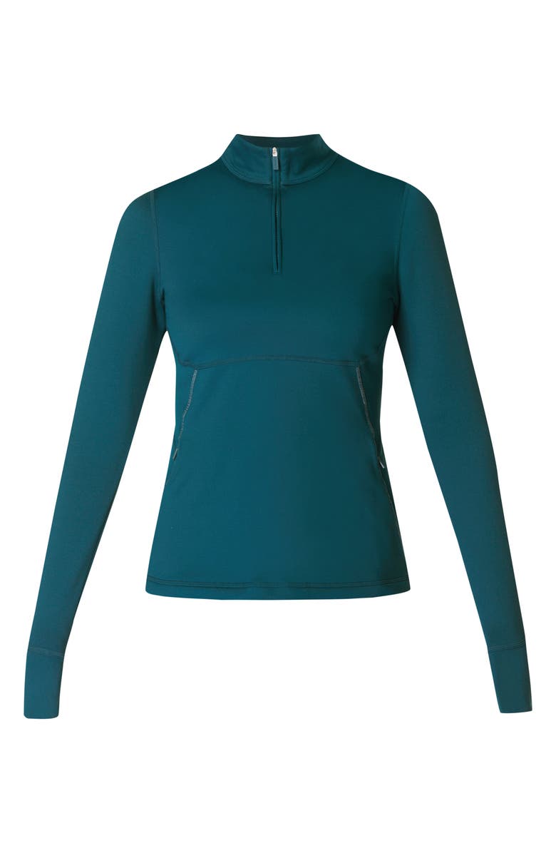 Sweaty Betty Therma Boost Running Half Zip Pullover, Alternate, color, Deep Green