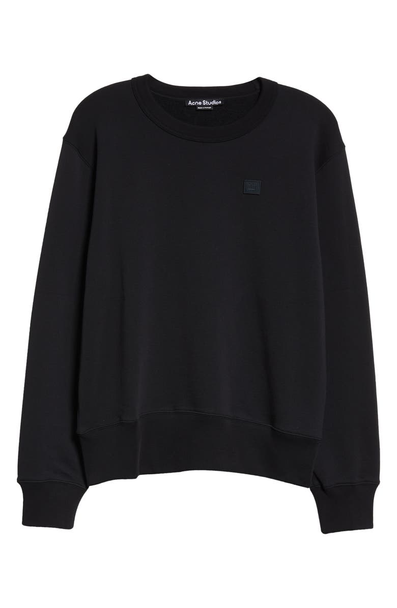 Acne Studios Fairah Face Patch Oversize Cotton Sweatshirt, Alternate, color,