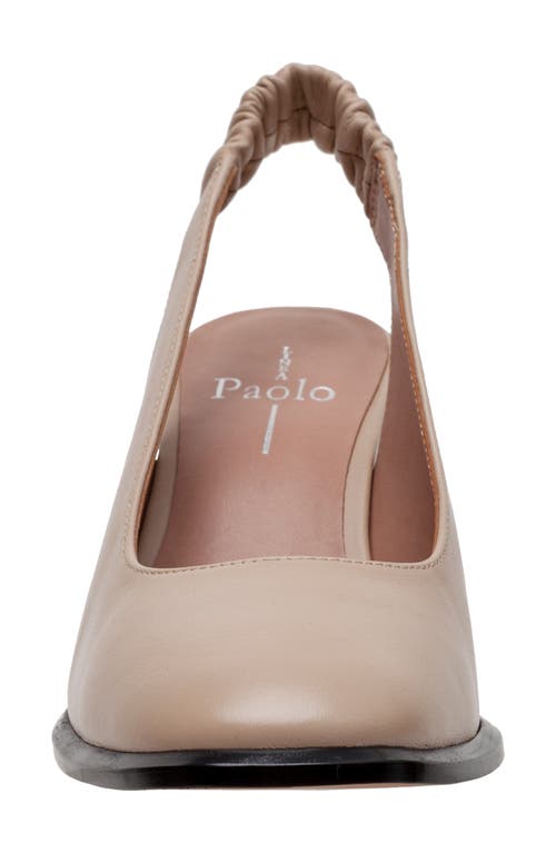 Linea Paolo Giana Block Heel Slingback Pump In Nude