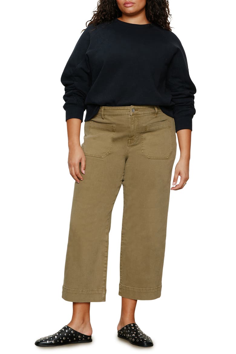 The Marine Crop Wide Leg Jeans, Alternate, color, COVERT GRE