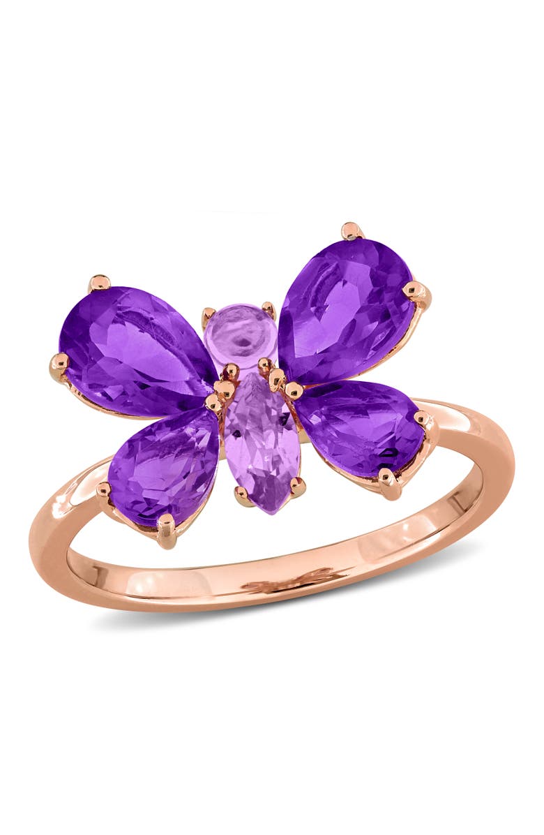 Julianna B. Amethyst Butterfly Ring Rose-Plated, Main, color, Amethyst