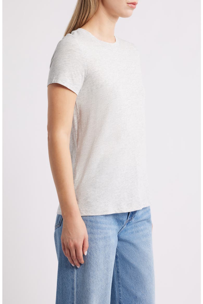 Cotton Blend Crewneck T-Shirt, Alternate, color, GREY LIGHT HEATHER