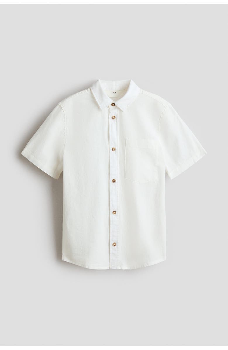 H&M Linen-blend shirt, Main, color, White