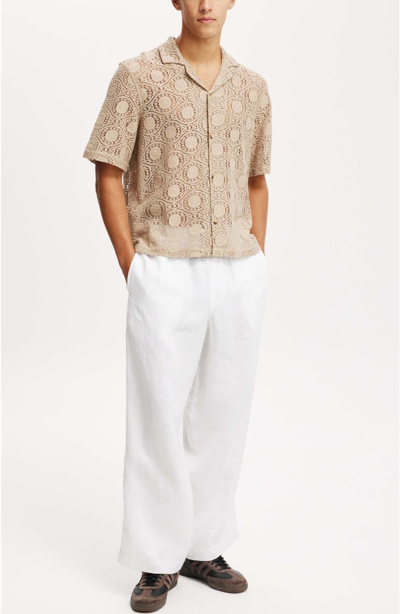 Cotton On Men's Super Baggy Linen Pant, Alternate, color, White