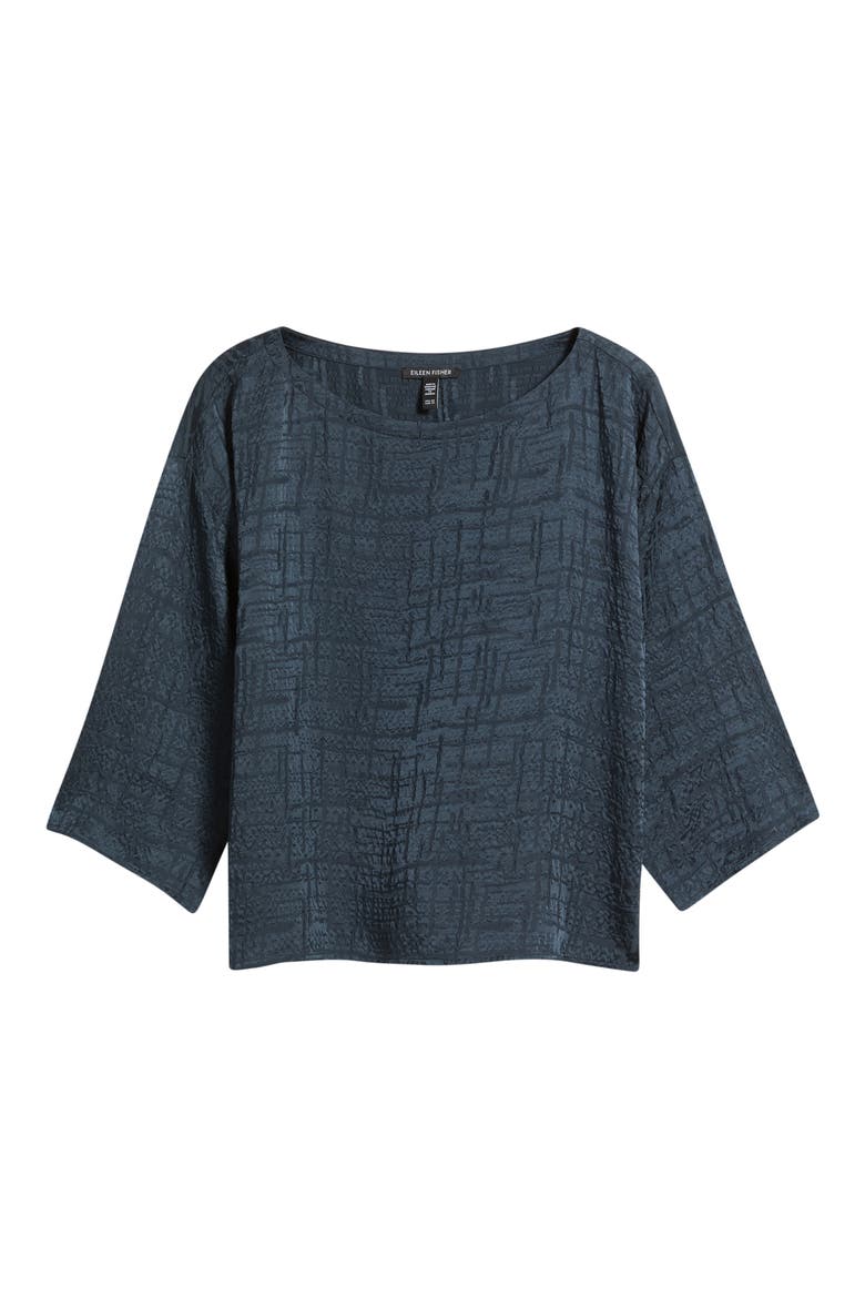 Boxy Silk Top, Alternate, color, MARITIME