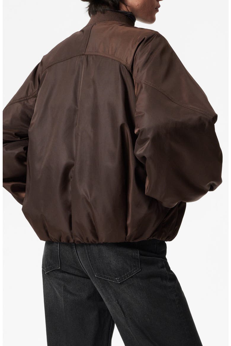 Oversize Bomber Jacket, Alternate, color, BROWN DARK