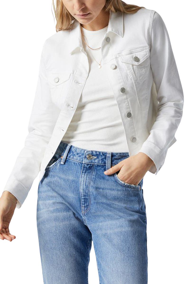 Mavi Jeans Samantha Crop Denim Trucker Jacket, Main, color, 