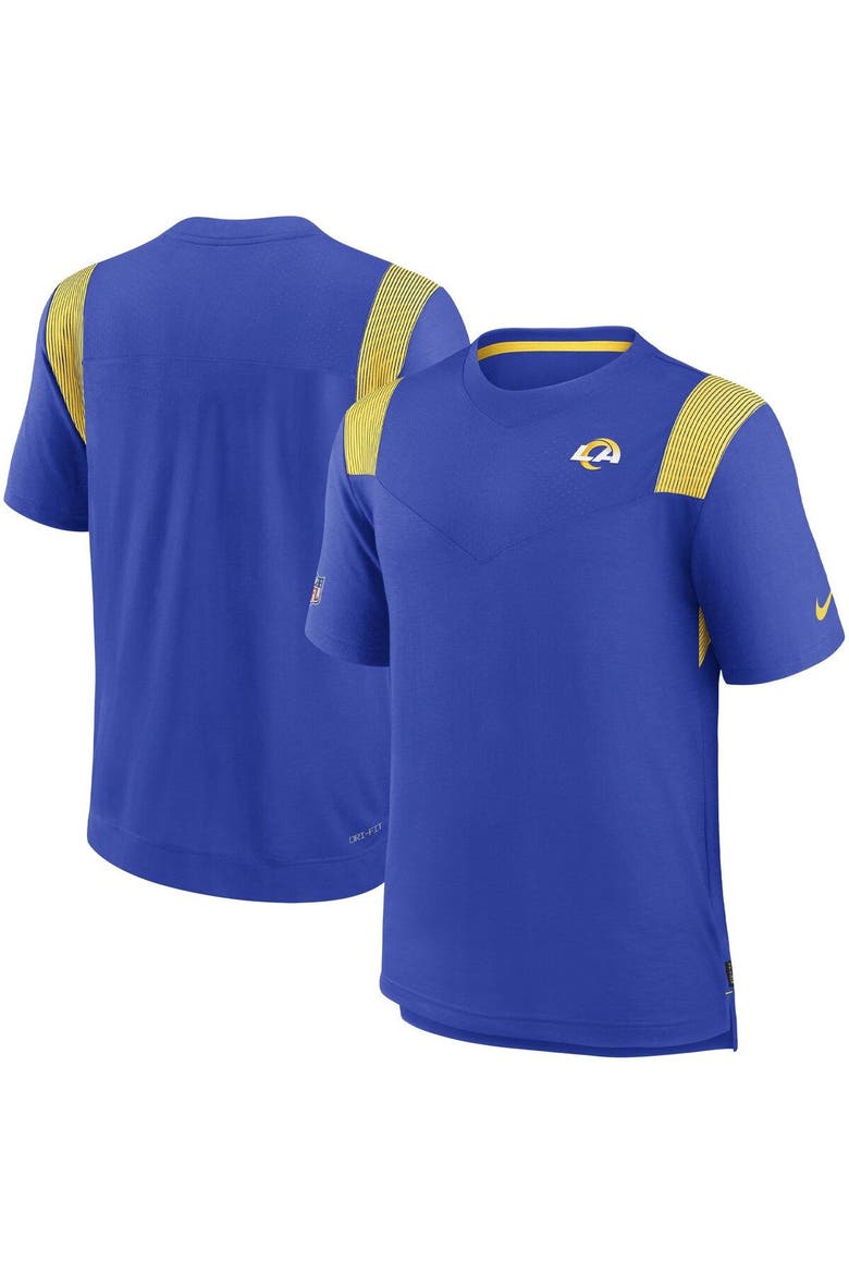 Men's Nike Royal Los Angeles Rams Sideline Tonal Logo Performance Player T-Shirt, Main, color, Royal
