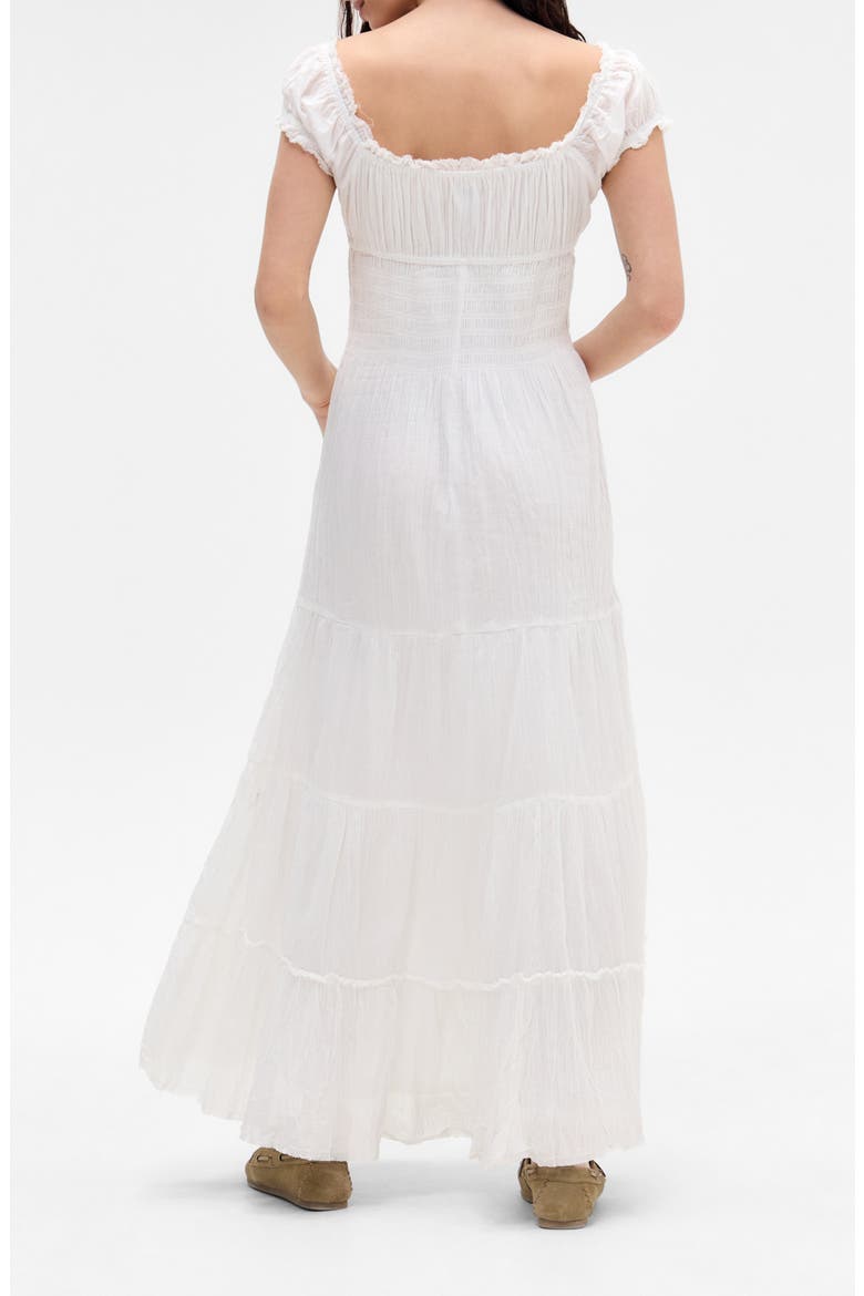 Sienna Smocked Cotton Maxi Dress, Alternate, color, WHITE