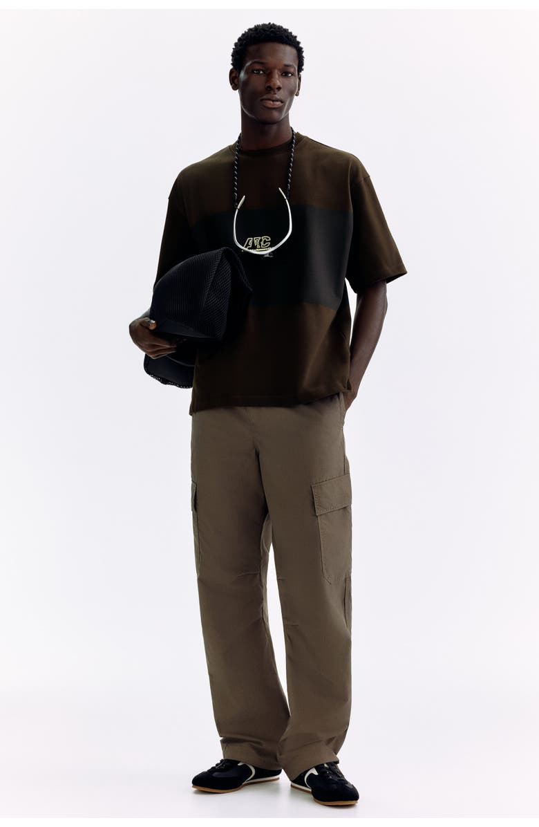 H&M Oversized printed t-shirt, Alternate, color, Dark Brown/Runners Club