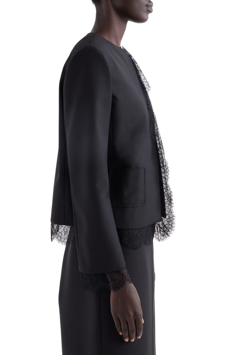 Givenchy Lace Trim Wool & Mohair Jacket, Alternate, color, 
