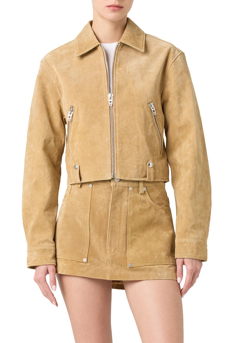 Crop Suede Jacket, Alternate, color, CINNAMON CRUNCH