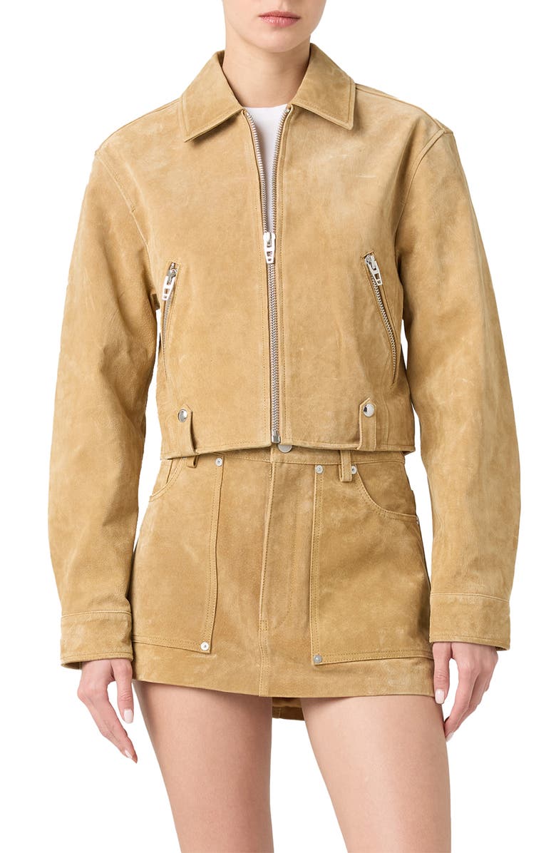 BLANKNYC Crop Suede Jacket, Alternate, color, Cinnamon Crunch