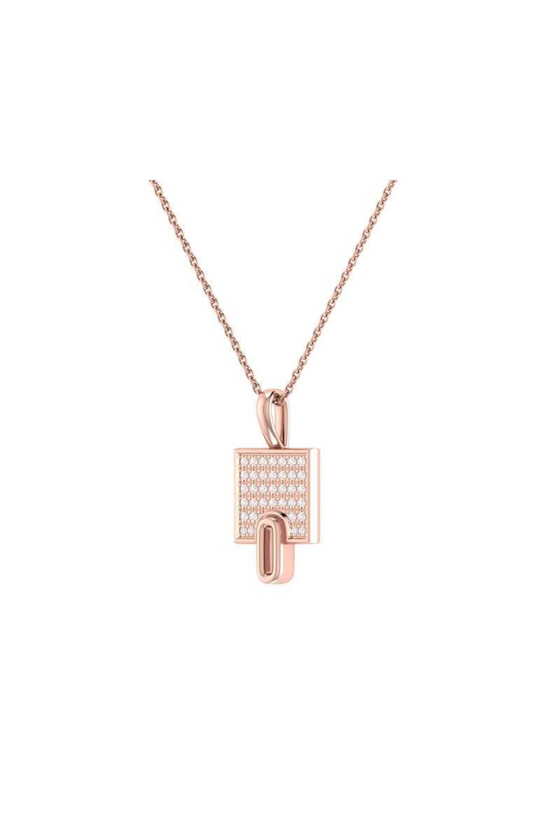 Sidewalk Square Sterling Silver Diamond Chain Pendant, Alternate, color, 14KT Rose Gold Vermeil