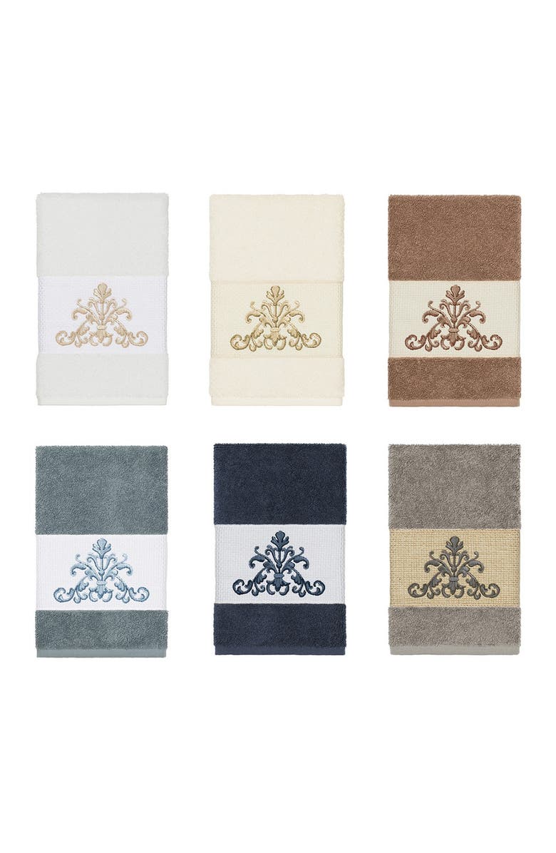 Linum Home Textiles Scarlet Embellished Hand Towel - Midnight Blue, Alternate, color, 